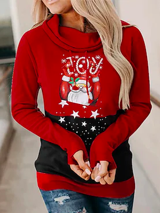 

Hoodie Loose Color Block Sweatshirts, Red, Hoodies & Sweatshirts