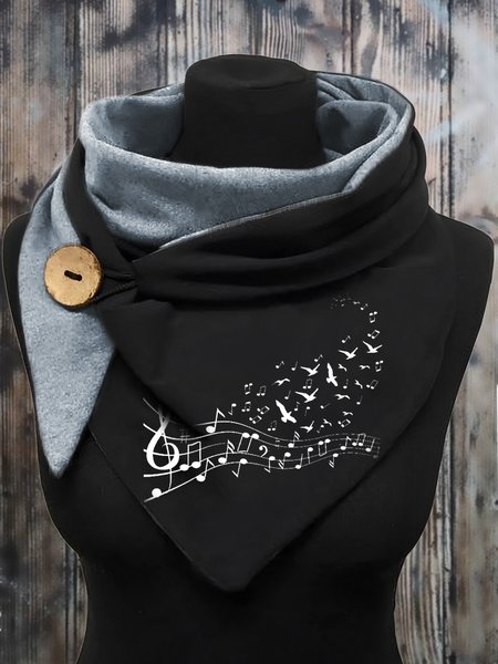 

Windproof Warm Music Symbol Scarf Autumn Winter Triangle Scarf, As picture, Scarfs