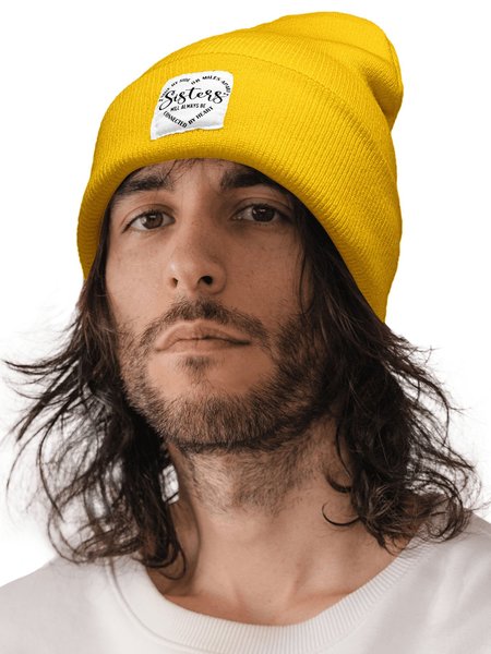 

Funny Sister Letter Beanie Hat, Yellow, Hats