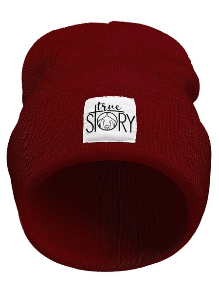

Christmas True Story Christian Letter Beanie Hat, Wine red, Hats