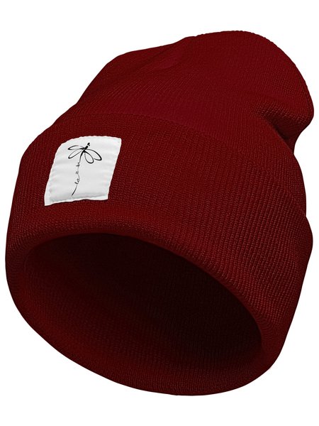 

Let It Be Butterfly Animal Graphic Beanie Hat, Wine red, Hats