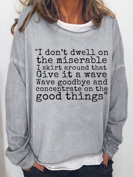 

Women Elizabeth Taylor Positive Quotes About Life Simple Loose Crew Neck Sweatshirt, Gray, Hoodies&Sweatshirts