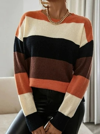 

Knitting Casual Geometric Sweater, Multicolor, Sweaters