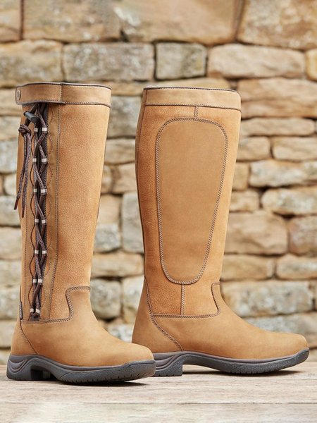 

Paneled Lace-Up Straight Light Riding Boots High Boots, Khaki, Boots