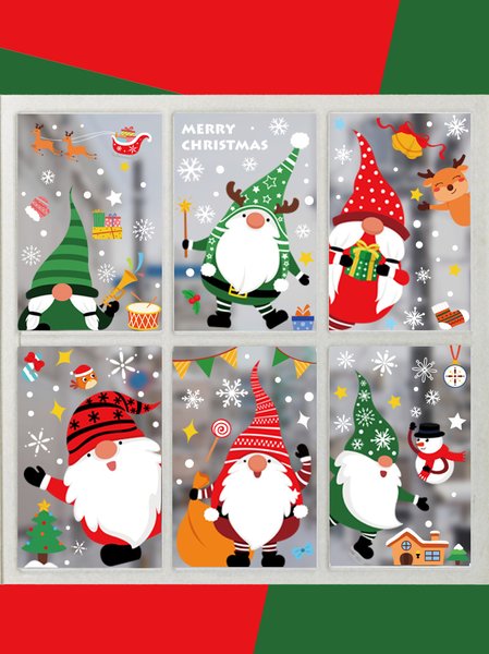 

Christmas Window Sticker Decoration Santa Reindeer Snowflake Decal Window Decoration, Color1, Home & Garden & Decorations
