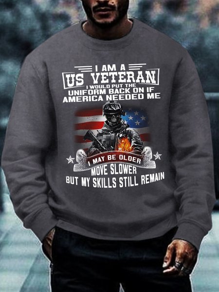 

Men I Am A US Veteran Casual Sweatshirt, Gray, Hoodies&Sweatshirts