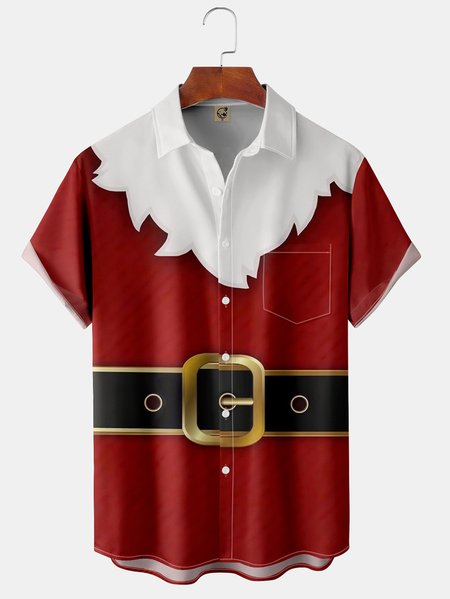 

Big Size Christmas Short Sleeve Hawaiian Shirt, Red, Short Sleeve Shirts