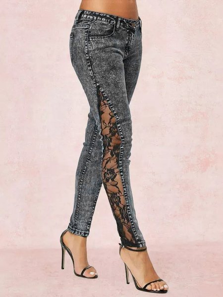 

Plain Tight Jeans, Gray, Jeans