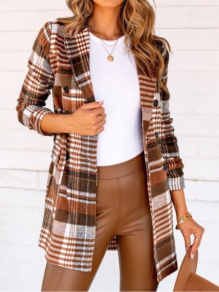 

Regular Fit Shawl Collar Plaid Blazer, Multicolor, Blazers