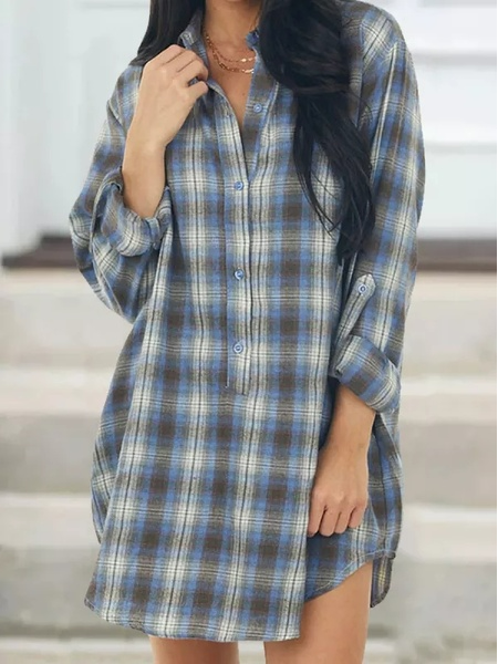 

Shirt Collar Dresses, Multicolor, Dresses