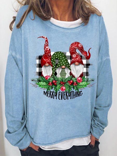 

Women Merry Everything Gnome Simple Sweatshirt, Light blue, Hoodies&Sweatshirts