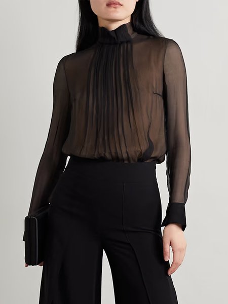 

Urban Turtleneck Long Sleeve Regular Fit Top, Black, Blouses and Shirts