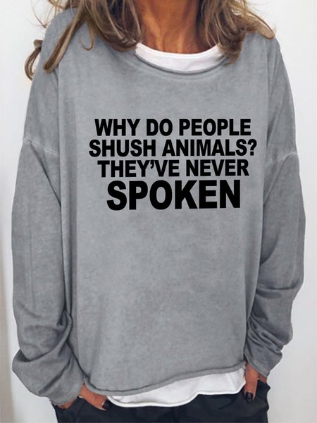 

Lilicloth X Yuna Why Do People Shush Animals They've Never Spoken Women's Sweatshirt, Light gray, Hoodies&Sweatshirts