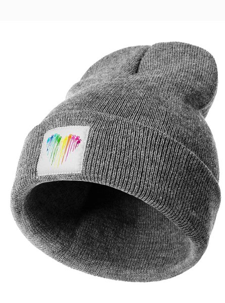 

Colorful Dog Paw Animal Graphic Beanie Hat, Gray, Hats