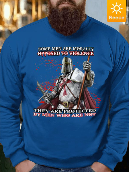 

Men Some Men Are Morally Opposed To Violence They Are Protected By Men Who Are Not Fleece Text Letters Casual Sweatshirt, Royal blue, Hoodies&Sweatshirts