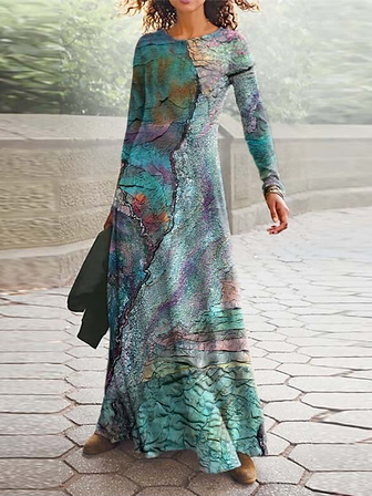 

Casual Regular Fit Crew Neck Dresses, Multicolor, Dresses