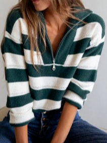 

Shawl Collar Zipper Wool/Knitting Casual Sweater, Green, Sweaters & Cardigans
