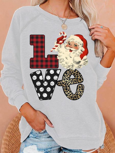 

Santa Love Christmas Print Sweatshirts, White, Hoodies&Sweatshirts