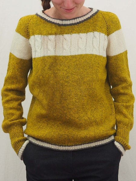 

Acrylic Color Block Casual Sweater, Yellow, Sweaters & Cardigans