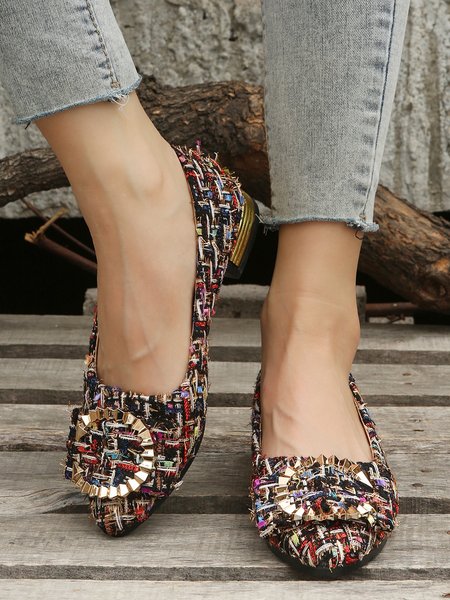 

Women's Small Fragrance Metal Decoration Shoes, Color2, Flats