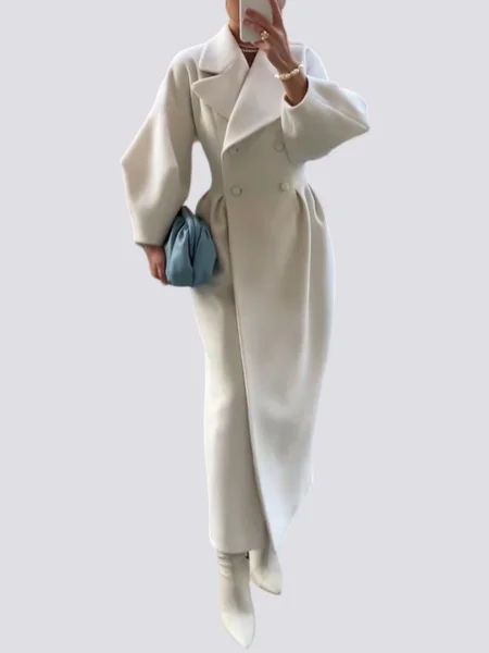 

Urban Long Sleeve Plain Regular Fit Overcoat, Off white, Outerwear