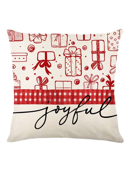 

New Christmas Pillow Cover Festive Party Snowflake Letter Print Cushion Cover, Color4, Home & Garden & Decorations
