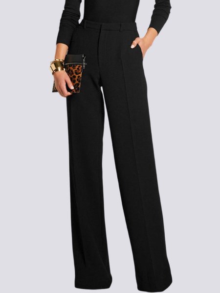 

Work Plain Simple Fashion Straight Pants, Black, Pants