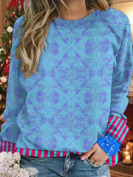 

Lilicloth X Paula Layerd Look Patterns Blue Women's Sweatshirt, As picture, Hoodies&Sweatshirts