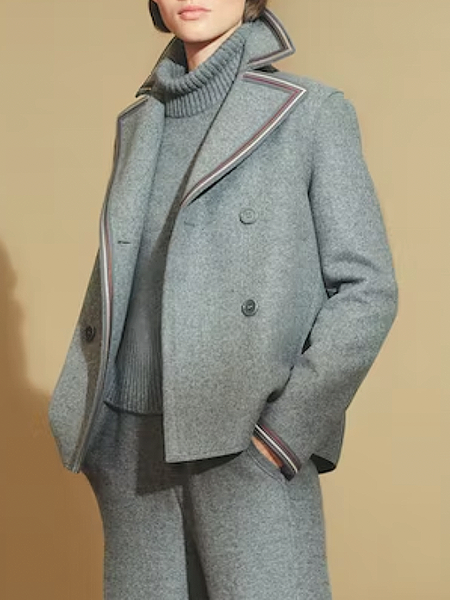 

Loose Urban Lapel Collar Long sleeve Plain Jacket, Gray, Jackets