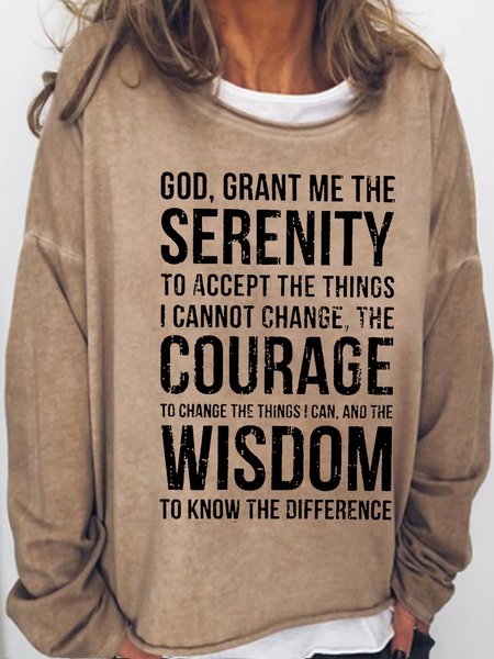 

Womens God Letter Casual Sweatshirt, Light brown, Hoodies&Sweatshirts