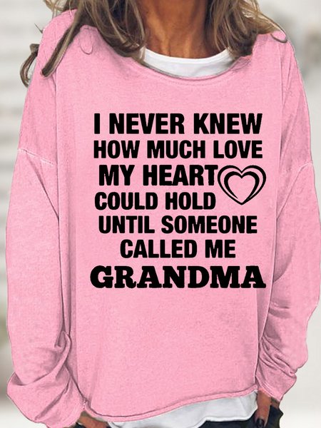 

Womens Grandma Quote Casual Crew Neck Sweatshirt, Pink, Hoodies&Sweatshirts