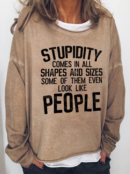 

Women Funny Saying Simple Loose Sweatshirts, Khaki, Hoodies&Sweatshirts