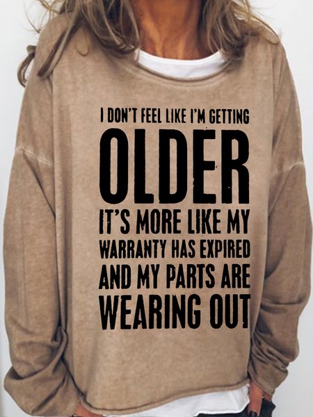 

Womens Funny Letter Casual Sweatshirt, Light brown, Hoodies&Sweatshirts