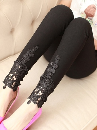 

Women Tight Casual Plain Leggings, Black, Leggings