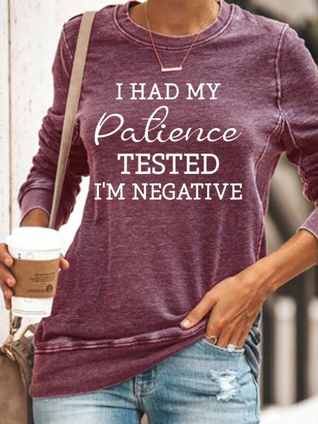 

Women's I Had My Patience Tested I'm Negative Casual Sweatshirt, Red, Hoodies&Sweatshirts