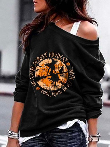 

Loose Casual Halloween Sweatshirt, Black, Sweatshirts & Hoodies