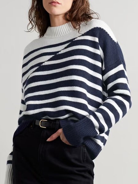 

Casual Loose Sweater, Blue, Pullovers