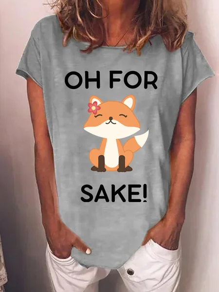 

Lilicloth X Y For Fuck's Sake Women's Oh For Fox Sake T-Shirt, Gray, T-shirts