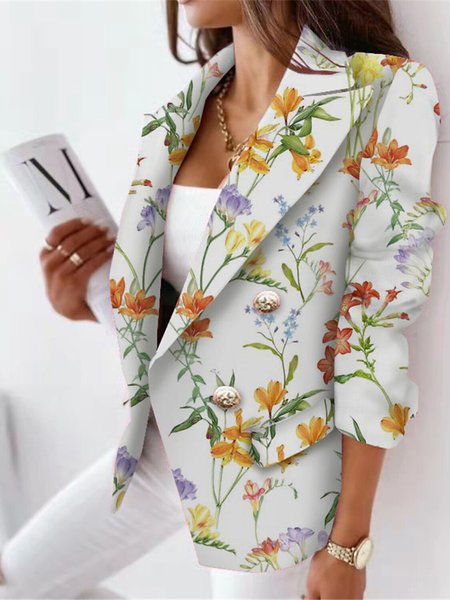 

Urban Floral Woolen Blazer, White, Blazers