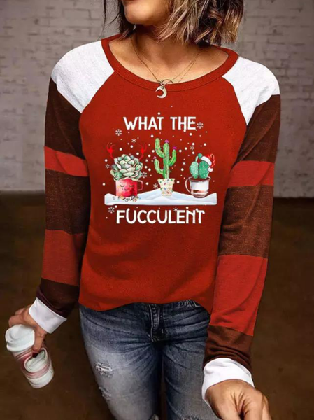 

Christmas Crew Neck Raglan Sleeve T-Shirt, Red, Tops