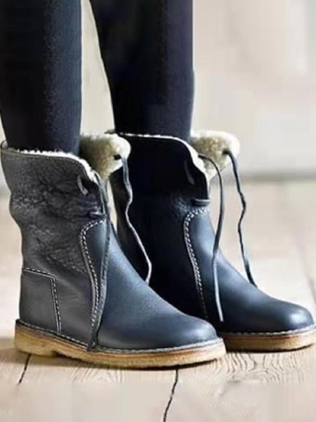 Vintage Soft Leather Thermal Lace Up Boots