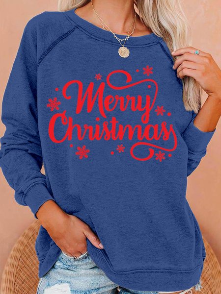 

Womens Merry Christmas Casual Sweatshirts, Blue, Hoodies&Sweatshirts