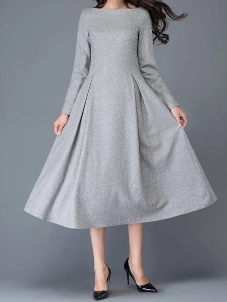 

Casual Loose Dress, Gray, Maxi Dresses
