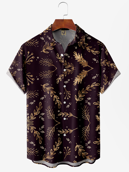 

Christmas Pocket Short Sleeve Hawaiian Shirt, Black, Short Sleeve Shirts