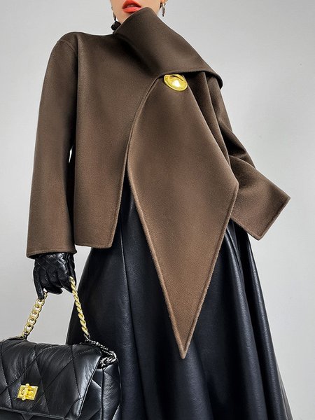 

Regular Size Loose Long sleeve Elegant Jacket, Brown, Jackets