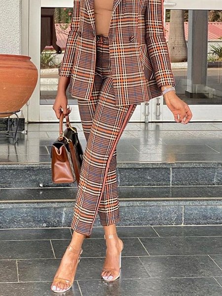 

Urban Plaid Regular Fit Fashion Pants, Multicolor, Pants