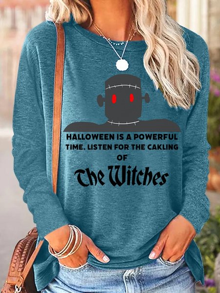 

Lilicloth X Roxy Halloween Is A Powerful Time Listen For The Caking Of The Witches Women's Long Sleeve T-Shirt, Green, Long sleeves