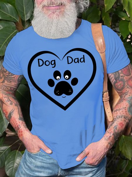 

Lilicloth X Paula Dog Dad Heart Men's T-Shirt, Light blue, T-shirts