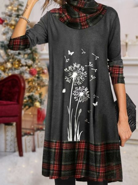 

Dandelion Half Turtleneck Casual Dresses, Multicolor, Dresses
