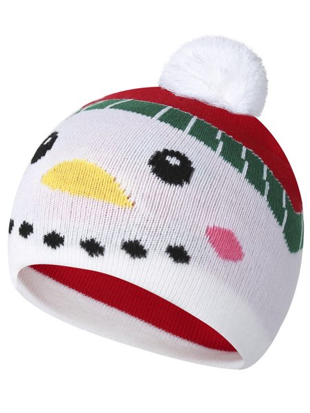 

Christmas Snowman Santa Claus Handmade Knitted Hat Festive Party Dress Matching, Color2, Hats